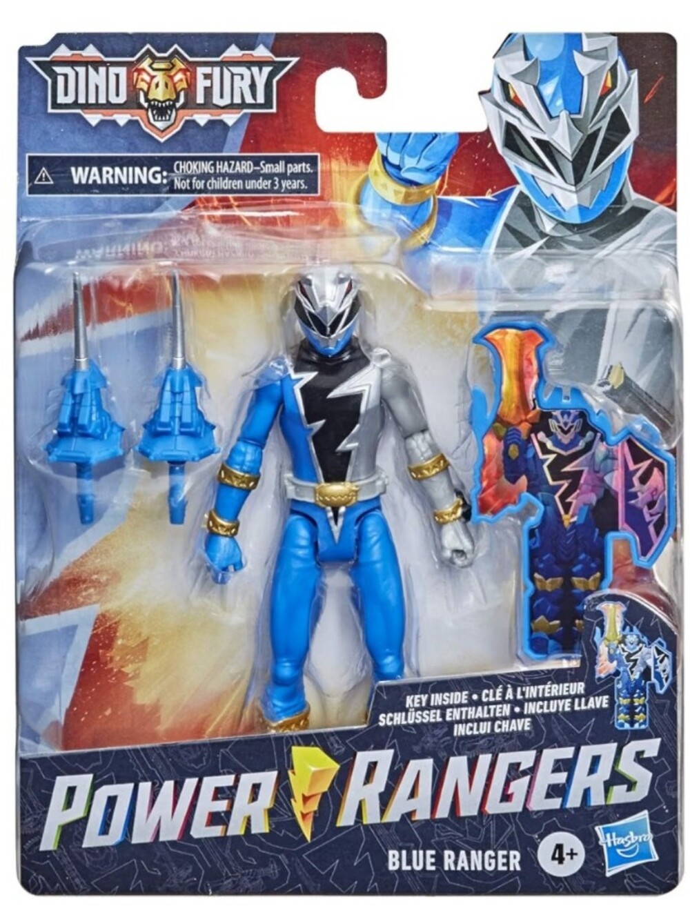 NIB Power Rangers Dino Fury Blue Ranger 6 Inch Action Figure Collectible Hasbro